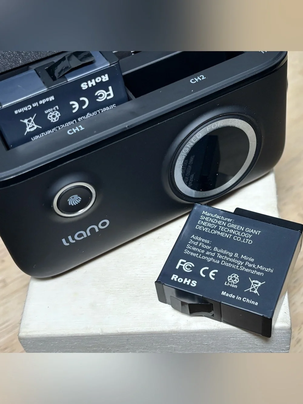 Milano Black Dual Camera Battery Charger with Wrist Strap